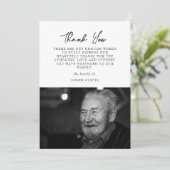 Eenvoudige foto Sympathie Calligrafie Hartelijk da Bedankkaart (Staand voorkant)