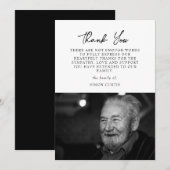 Eenvoudige foto Sympathie Calligrafie Hartelijk da Bedankkaart (Voorkant / Achterkant)