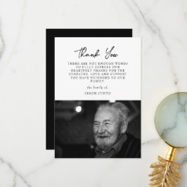 Eenvoudige foto Sympathie Calligrafie Hartelijk da Bedankkaart