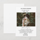 Eenvoudige foto Sympathie Funeral Custom Bedankkaart (Voorkant / Achterkant)