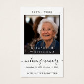 Eenvoudige foto Sympathie Prayer Card Visitekaartje (Voorkant)