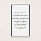 Eenvoudige foto Sympathie Prayer Card Visitekaartje (Achterkant)