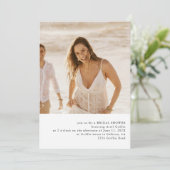 Eenvoudige foto thema bruids douche uitnodiging (Staand voorkant)