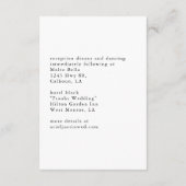 Eenvoudige foto thema bruiloft details informatiekaartje (Achterkant)