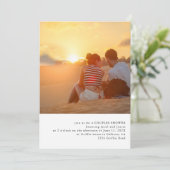 Eenvoudige foto thema bruiloft douche uitnodiging (Staand voorkant)