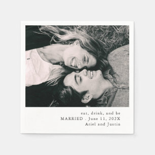 Eenvoudige foto thema bruiloft servet