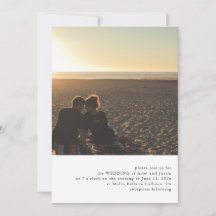 Eenvoudige foto thema bruiloft uitnodiging