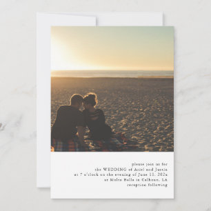 Eenvoudige foto thema bruiloft uitnodiging