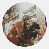 Eenvoudige foto thema bruiloft uitnodiging Sticker (Voorkant)