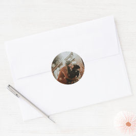 Eenvoudige foto thema bruiloft uitnodiging Sticker