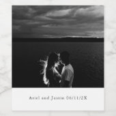 Eenvoudige foto thema bruiloft wijn etiket (Enkel label)