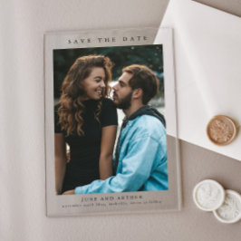 Eenvoudige foto trouw save the date acryl uitnodigingen
