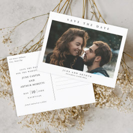 Eenvoudige foto trouw save the date briefkaart