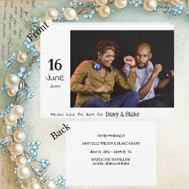 Eenvoudige foto trouwkaart save the date