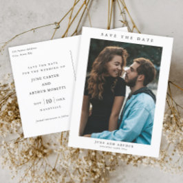 Eenvoudige foto trouwkaart 'Save the Date' Briefkaart