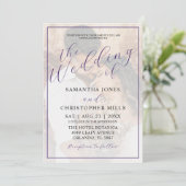 Eenvoudige Foto Typografie Overlay Bruiloft Kaart (Staand voorkant)