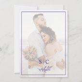 Eenvoudige Foto Typografie Overlay Bruiloft Kaart (Achterkant)