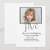 Eenvoudige foto-uitnodiging, foto van 5th Birthday Kaart (Voorkant / Achterkant)