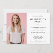 Eenvoudige foto Uitnodiging Witte GraduPartij (Voorkant)