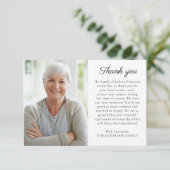 Eenvoudige foto Uw bericht Uitvaart Dank u kaart (Staand voorkant)