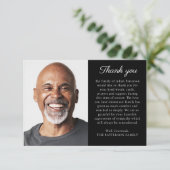 Eenvoudige foto Uw bericht Uitvaart Dank u kaart (Staand voorkant)