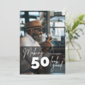 Eenvoudige foto van 50e verjaardag kaart (Staand voorkant)