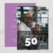 Eenvoudige foto van 50e verjaardag kaart (Voorkant / Achterkant)