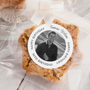 Eenvoudige foto van 50e verjaardag ronde sticker