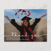 Eenvoudige foto van Afstuderen Hartelijk dank Briefkaart (Voorkant)