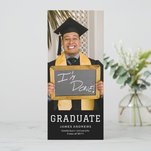 Eenvoudige foto van Afstuderen Modern Stijlvol Afs Kaart (Staand voorkant)