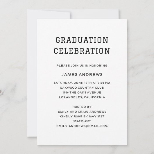 Eenvoudige foto van Afstuderen Modern Stijlvol Afs Kaart (Achterkant)