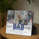 Eenvoudige foto van beste vader ooit fotoplaat<br><div class="desc">Fotoplaque van de moderne vader met drie afbeeldingen voor je familie die je kunt vervangen door je eigen herinneringen,  het gezegde "beste vader ooit" en de kinder namen.</div>