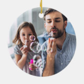 Eenvoudige foto van beste vader ooit keramisch ornament (Achterkant)