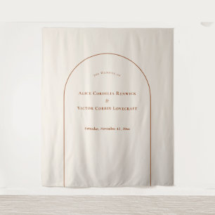 Eenvoudige foto van Boho Arch Ivory Wedding Wandkleed