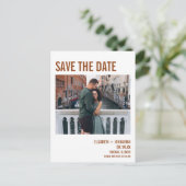 Eenvoudige foto van Boho Typografie Save the Date Aankondigingskaart (Staand voorkant)