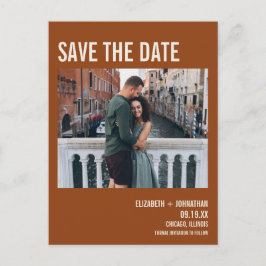 Eenvoudige foto van Boho Typografie Save the Date Aankondigingskaart