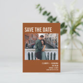 Eenvoudige foto van Boho Typografie Save the Date Aankondigingskaart (Staand voorkant)
