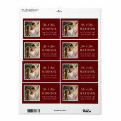 Eenvoudige foto van Bourgogne en White Wedding Etiket (Full Sheet)