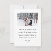 Eenvoudige foto van Chic Modern Hand Lettering Wed Bedankkaart (Achterkant)