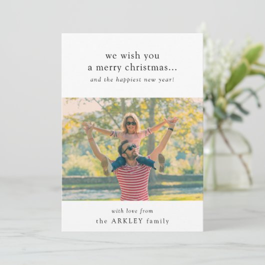 Eenvoudige foto van de prettige kerstminima uit de feestdagenkaart (Staand voorkant)