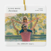 Eenvoudige foto van de prettige kerstminima uit de keramisch ornament (Voorkant)