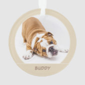 Eenvoudige foto van Dog Puppy Kerstmis Ornament (achterkant)