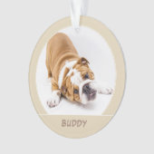 Eenvoudige foto van Dog Puppy Kerstmis Ornament (voorkant)