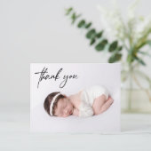 Eenvoudige foto van een modern meisje Geboortedank Briefkaart (Staand voorkant)