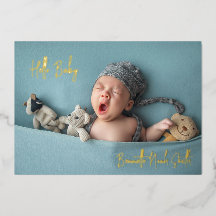 Eenvoudige foto van Elegant Birth Announding Gold