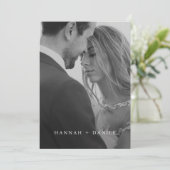 Eenvoudige foto van Elegant Black en White Save The Date (Staand voorkant)