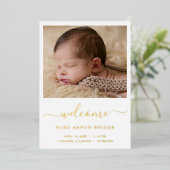 Eenvoudige foto van Elegant Gold Foil Aankondiging (Staand Voorkant)