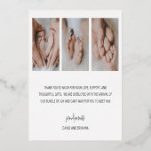 Eenvoudige foto van Elegant Gold Foil Aankondiging (Achterkant)