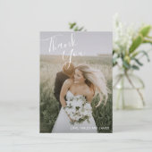 Eenvoudige foto van Elegant Wedding Bedankkaart (Staand voorkant)