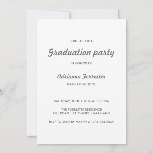 Eenvoudige foto van GraduPartij Kaart (Achterkant)